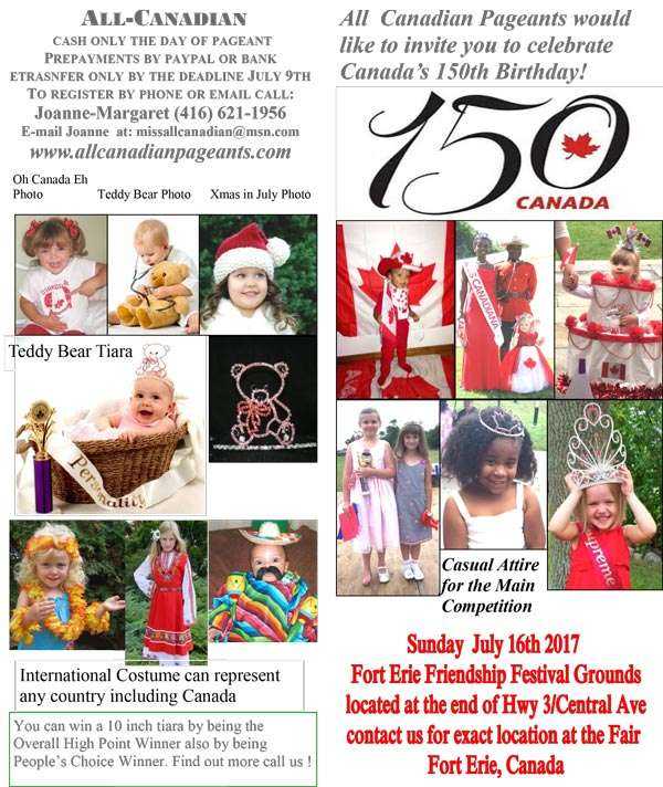 150TH BIRTHDAY CANADA PAGEANT - MISS ALL CANADIAN PAGEANTS