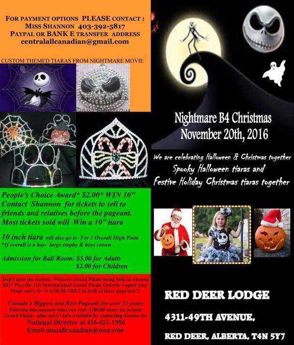 2016 NIGHTMARE B4 CHRISTMAS - ALBERTA - MISS ALL CANADIAN PAGEANTS