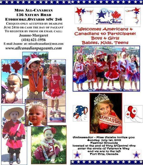 FRIENDSHIP FESTIVAL PAGEANT - SUNDAY JULY 1ST, 2012 - FORT ERIE, ONTARIO